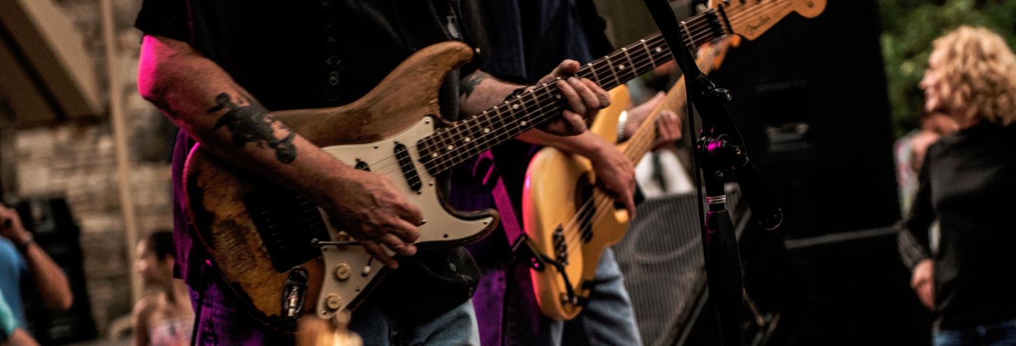 Guitar player on stage at a Blues festival