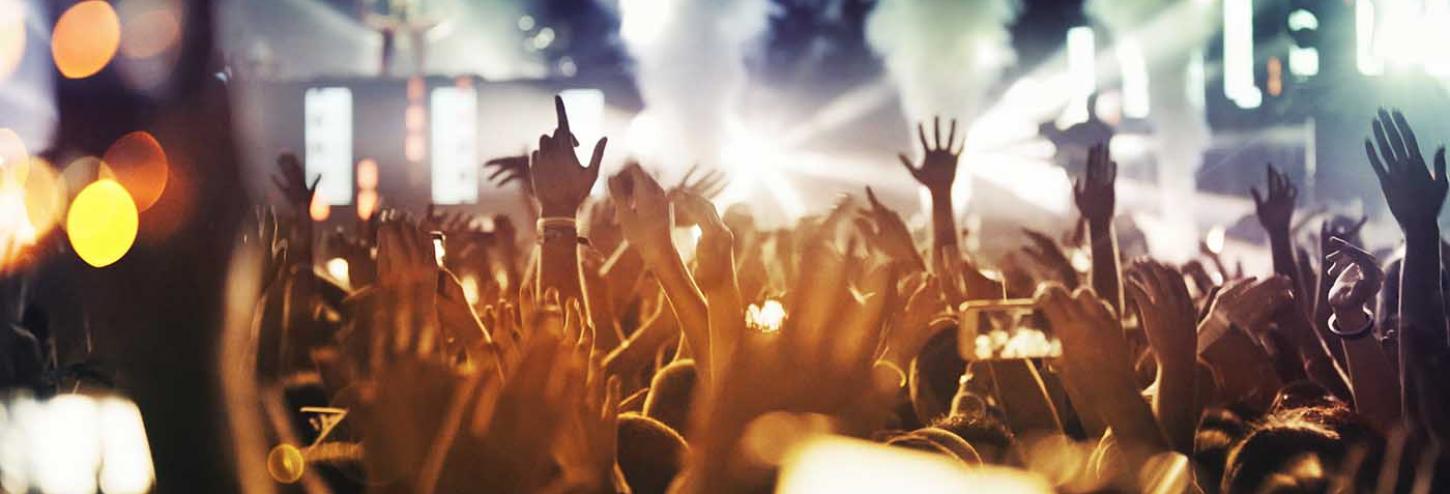 Crowds of people at a music festival