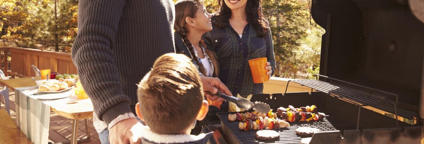 family grilling on deck tahoe