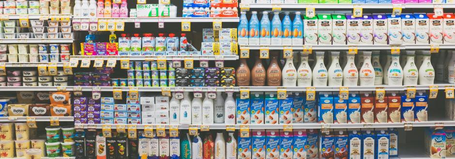 Stocked grocery store shelves in Tahoe