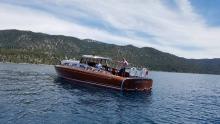 Thunderbird Wooden Boat on Lake Tahoe