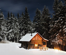 A beautiful Tahoe cabin on a starry night